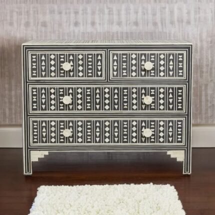 Rajasthani Bone Inlay Chest of Drawer