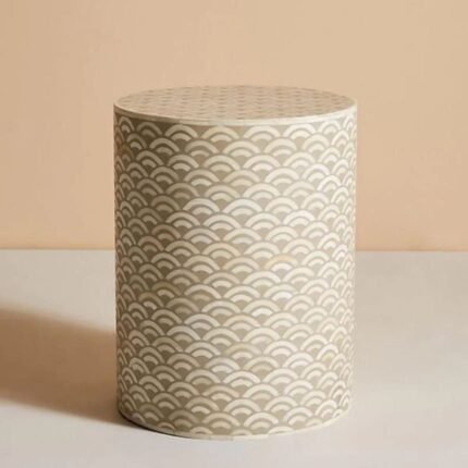 Rajasthani Bone Inlay Brown End Table