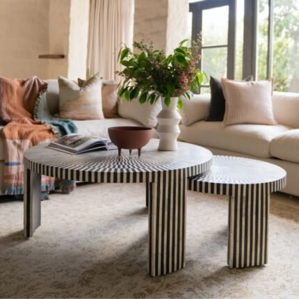 Kota Bone Inlay Round Coffee Table