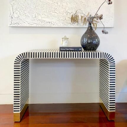 Rajasthani Bone Inlay Black Console Table