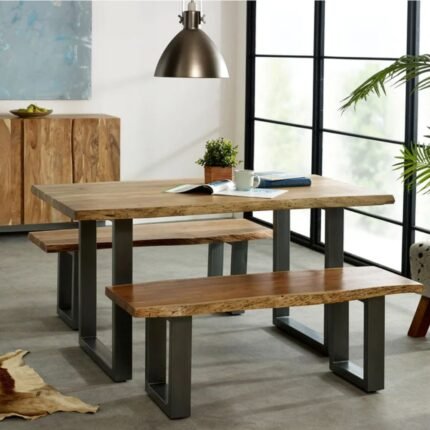 Jodhpuri Natural Essential Live Edge Large Dining Table