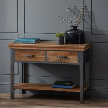 Udaipuri Industrial 2 Drawer Console Table