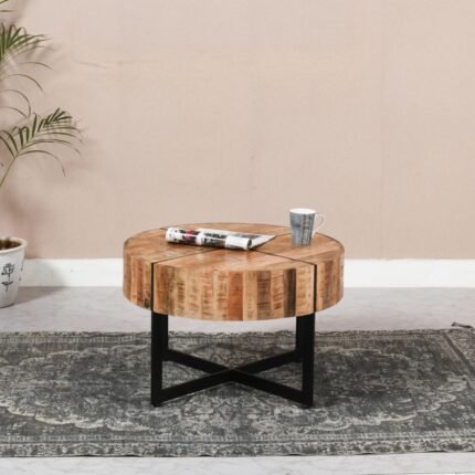 Nagori Mango Wood Coffee Table With Marble Top