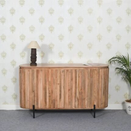 Jodhpuri Solid Wood Sideboard With Metal Legs
