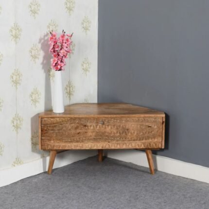 Jodhpuri Light Mango Wood Corner TV Stand