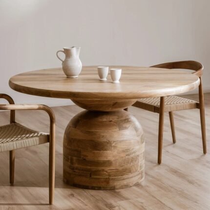 Round Mango Wood Dining Table Macbet (Ø140cm)