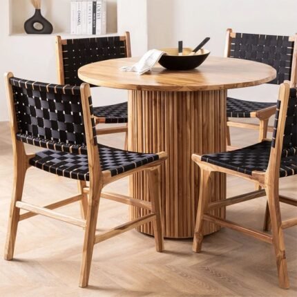 Round Dining Table in Teak Wood (Ø100 cm) Randall