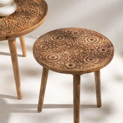 Round Mango Wood Side Table (Ø40 cm) Nanup