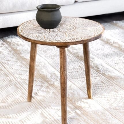 Round Mango Wood Side Table Tienga (Ø45cm)