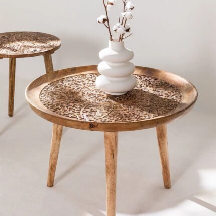Round Mango Wood Coffee Table (Ø60 cm)