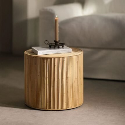 Round Rattan Coffee Table (Ø40 cm)
