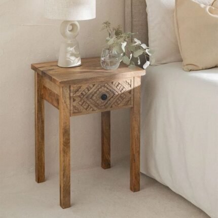 Mango Wood Bedside Table Maraja Style
