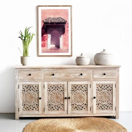 Mango Wood 4 Door Cabinet