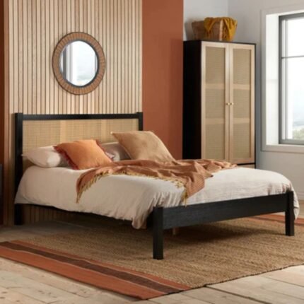 Wicker Solid Wood Bed