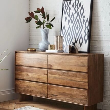 Solid Wood 6 Drawer Dresser