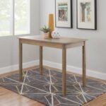 Solid wood rectangular dining table with greywash finish and clean contemporary design - Modera Furnish