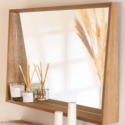 Rectangular MDF Wall Mirror with Shelf (50 x 80 cm) Nurah