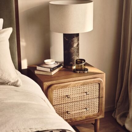 Oscar Cane & Bedside Table