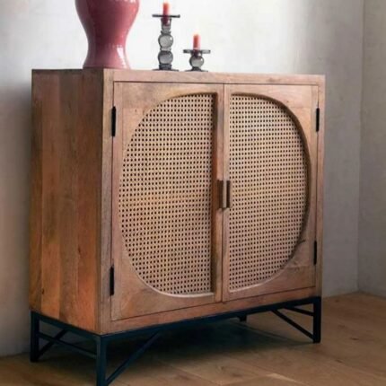 Cane Two-Door Cabinet