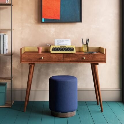 Retro Gold Trimmed Study Desk