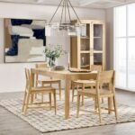 Solid wood stylish dining table with natural finish and modern rectangular design – Modera Furnish