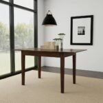 Solid wood elegant dining table with dark brown finish and rectangular top – Modera Furnish