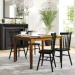 Solid wood classic dining table in dark espresso finish with rectangular top – Modera Furnish