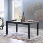 Solid wood black wash dining table in modern contemporary style – Modera Furnish