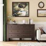 Luxury solid wood chest with six drawers in dark brown modern design – Modera Furnish