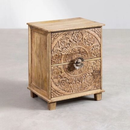Mango Wood Bedside Table with Drawers Wiluna