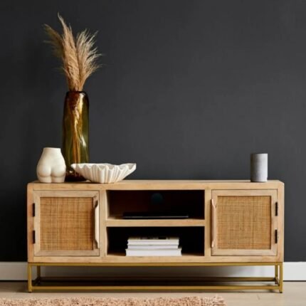 Rattan Webbed TV Unit