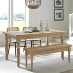 Modern contemporary solid wood dining table with rustic off-white finish for dining spaces - Modera Furnish