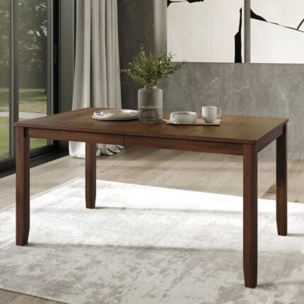 Minimalist solid wood dining table with grey finish and modern contemporary design for refined dining spaces – Modera Furnish