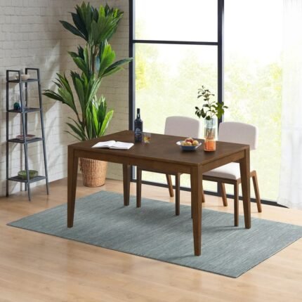 Solid wood pecan dining table with modern rectangular design and refined wood finish – Modera Furnish
