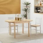 Solid wood folding dining table with natural finish and modern design for compact kitchens and dining spaces – Modera Furnish