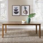 Solid wood rectangular dining table with antique honey finish in traditional style for spacious dining rooms – Modera Furnish