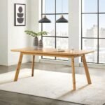 Solid wood dining table in warm natural finish with modern contemporary design – Modera Furnish