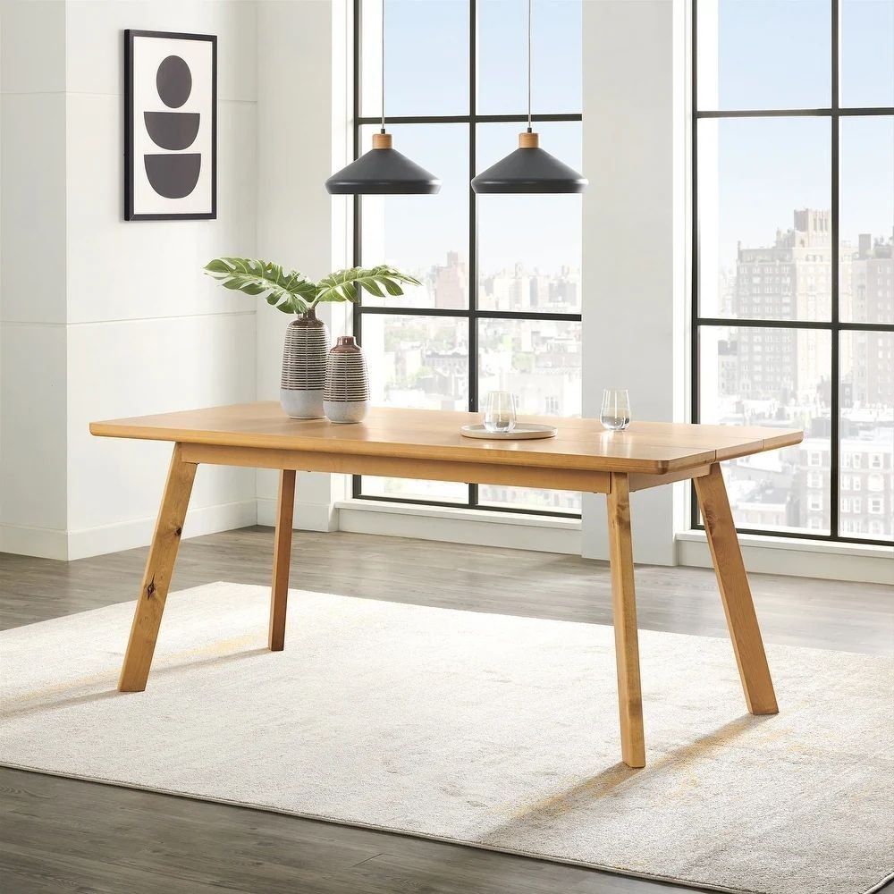39 Solid wood dining table in warm natural finish with modern contemporary design – Modera Furnish