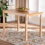 Compact solid wood dining table with natural brown finish in a modern contemporary design – Modera Furnish