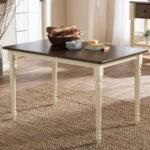 Solid wood dining table with off-white finish in a modern contemporary style – Modera Furnish