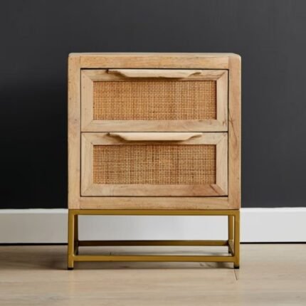 Rattan Webbed Side Table