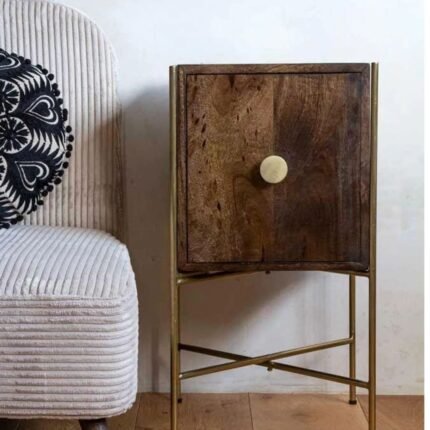 Retro Mango Wood Bedside Table