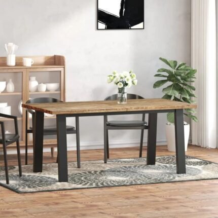 Modern solid wood dining table with warm brown finish and clean rectangular design – Modera Furnish