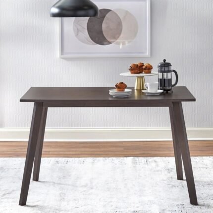 Modern solid wood dining table with walnut finish and contemporary rectangular design – Modera Furnish.