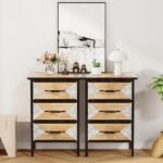 Modern solid wood 3-drawer storage cabinet with metal frame and natural finish – Modera Furnish